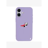 iPhone 16 Lila Lansman Renkli Silikon Fliying Panda Tasarımlı Premium Kılıf