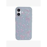 iPhone 16 Mavi Ribbon Stars Kamera Korumalı Premium Renkli Silikon Kılıf
