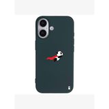 iPhone 16 Plus Haki Lansman Renkli Silikon Fliying Panda Tasarımlı Premium Kılıf