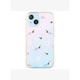 iPhone 16 Plus Hologram Magsafe Bees and Flowers Tasarımlı Premium Telefon Kılıf