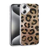 iPhone 16 Plus İle Uyumlu Kılıf Desenli Mep Kapak Gold Leopar