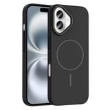 iPhone 16 Plus Kılıf Kablosuz Şarj Özellikli Ruby Silikon Kapak Siyah