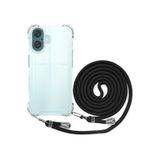 İphone 16 Plus Kılıf Köşe Korumalı Şeffaf Silikon Boyun ve Omuz Askılı ipli Telefon Çantası ipi