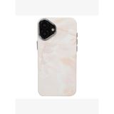 iPhone 16 Plus Uyumlu MagSafe Premium Pembe Beyaz Mermer Kamera Korumalı Darbe Emici Kılıf