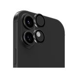 İphone 16 Plus Uyumlu Parlama Önleyici Benks Glass Warrior Metal Kamera Lens Koruyucu Koyu Gri
