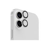 İphone 16 Plus Uyumlu Parlama Önleyici Benks Glass Warrior Metal Kamera Lens Koruyucu Titanyum-gümüş