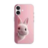 iPhone 16 Plus Uyumlu Şeffaf Kılıf 5 Peluş Tavşan Tasarımlı