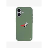 iPhone 16 Plus Yeşil Lansman Renkli Silikon Fliying Panda Tasarımlı Premium Kılıf
