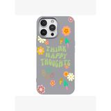 iPhone 16 Pro Gri Think Happy Renkli Silikon Kılıfı