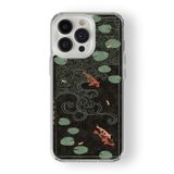 iPhone 16 Pro ile Uyumlu Japon Balıkları Tasarım Baskılı Şeffaf Kılıf