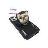 iPhone 16 Pro | MagSafe Uyumlu Premium 3D Gözlük ve Zincir Detaylı Nakışlı Köpek Kılıf 2.0