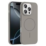 iPhone 16 Pro Max Kılıf Kablosuz Şarj Özellikli Ruby Silikon Kapak Gri