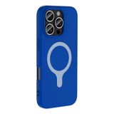 iPhone 16 Pro Max Kılıf M-Safe Şarj Özellikli Kamera Korumali Premium Soft Aris Silikon Kapak Saks Mavi