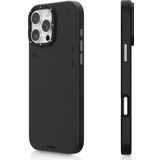 iPhone 16 Pro Max Kılıf Magsafe Özellikli Basit Mat Deri Desenli Youngkit Tech Fashion Serisi Siyah