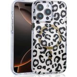 İphone 16 Pro Max Kılıf Magsafe Şarj Özellikli Desenli Leopar Jago Kapak