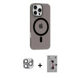 iPhone 16 Pro Max Kılıf Pusula Form Özel Seri - Siyah Bilvis 3D Mat Cam Ekran Koruyucu + Gri Pe