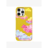 iPhone 16 Pro Max Sarı Lansman Renkli Silikon Colorful Bulut Tasarımlı Kılıf