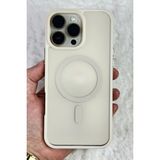 iPhone 16 Pro Max - Yükseltilmiş Kamera Korumalı Buzlu Sararmaz Kablosuz Magsafe Özellikli Vio Kılıf - Beyaz