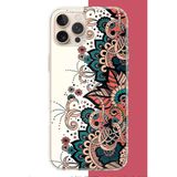 İphone 16 Pro Uyumlu Etnik Çiçek Deseni Baskılı Silikon Kılıf
