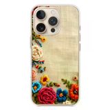 İphone 16 Pro Uyumlu İşlemeli İğne Oyası Baskılı Silikon Kılıf