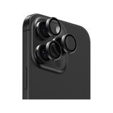İphone 16 Pro Uyumlu Parlama Önleyici Benks Glass Warrior Metal Kamera Lens Koruyucu Titanyum-gri