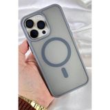 iPhone 16 Pro - Yükseltilmiş Kamera Korumalı Buzlu Sararmaz Kablosuz Magsafe Özellikli Vio Kılıf - Koyu Gri