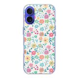 iPhone 16 Uyumlu Dekoratif Çiçekler Baskılı Silikon Kılıf