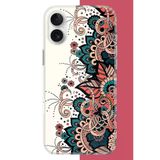 İphone 16 Uyumlu Etnik Çiçek Deseni Baskılı Silikon Kılıf