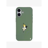 iPhone 16 Yeşil Lansman Renkli Silikon Cat Lover Kedi Tasarımlı Kılıf