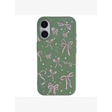 iPhone 16 Yeşil Ribbon Stars Kamera Korumalı Premium Renkli Silikon Kılıf