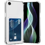 İphone 16E Uyumlu Kamera Korumalı Şeffaf Kartlıklı Kılıf