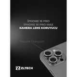İphone 16pro/16promax Uyumlu Kamera Lens Koruyucu Natürel Titanyum