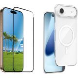 Iphone 17 Air Kılıf Kamera Korumalı Magsafe Sert Mika Pc Porto Kapak-Şeffaf + Tam Kaplayan Anti Statik Esd Cam Ekran Koruyucu - İphone 17 Air