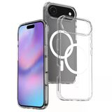 İphone 17 Air Kılıf M-Safe Şarj Özellikli Şeffaf Sert Pc Znth Embos Kapak - Şeffaf