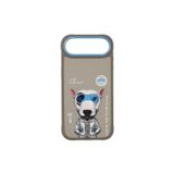 iPhone 17 Air Uyumlu Gözlük Fermuar Bull Terrier Köpek Detaylı Nakış İşlemeli Kabartmalı Cute Kılıf