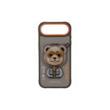 iPhone 17 Air Uyumlu MagSafe Stant Özellikli 3D Gözlük Fermuar Bear Detaylı Cool Cute 2.0 Kılıf 11A