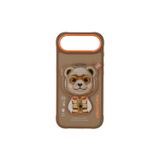iPhone 17 Air Uyumlu MagSafe Stant Özellikli 3D Gözlük Fermuar Bear Detaylı Cool Cute 2.0 Kılıf 11B