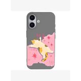 iPhone 17 Gri Cat Sleeping Kamera Korumalı Premium Lansman Renkli Silikon Kılıfı