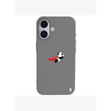 iPhone 17 Gri Lansman Renkli Silikon Fliying Panda Tasarımlı Premium Kılıf