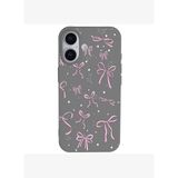 iPhone 17 Gri Ribbon Stars Kamera Korumalı Premium Renkli Silikon Kılıf