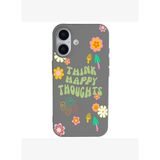 iPhone 17 Gri Think Happy Renkli Silikon Kılıfı