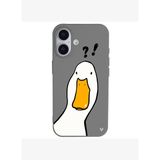 iPhone 17 Gri What Duck Ördek Tasarımlı Kamera Korumalı Renkli Silikon Kılıf