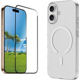 Iphone 17 Kılıf Kamera Korumalı Magsafe Sert Mika Pc Porto Kapak-Şeffaf + Tam Kaplayan Anti Statik Esd Cam Ekran Koruyucu - İphone 17