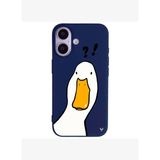 iPhone 17 Lacivert What Duck Ördek Tasarımlı Kamera Korumalı Renkli Silikon Kılıf