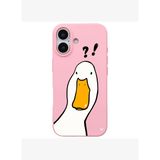 iPhone 17 Pembe What Duck Ördek Tasarımlı Kamera Korumalı Renkli Silikon Kılıf