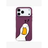 iPhone 17 Pro Bordo What Duck Ördek Tasarımlı Kamera Korumalı Renkli Silikon Kılıf