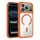 iPhone 17 Pro İle Uyumlu Kılıf Kablosuz Şarj Özellikli Metal Kamera Çerçeveli Tiko Kapak T39878 Turuncu