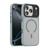 iPhone 17 Pro İle Uyumlu Kılıf Mat Arka Yüzey Wireless Şarj Özellikli Flet M-safe Kapak T38690 Gri