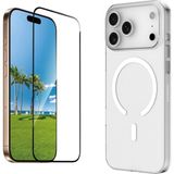 Iphone 17 Pro Kılıf Kamera Korumalı Magsafe Sert Mika Pc Porto Kapak-Şeffaf + Tam Kaplayan Anti Statik Esd Cam Ekran Koruyucu - İphone 17 Pro