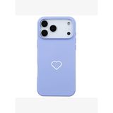iPhone 17 Pro Lila Lansman Renkli Silikon Beyaz Kalp Desenli Kamera Korumalı Kılıf
